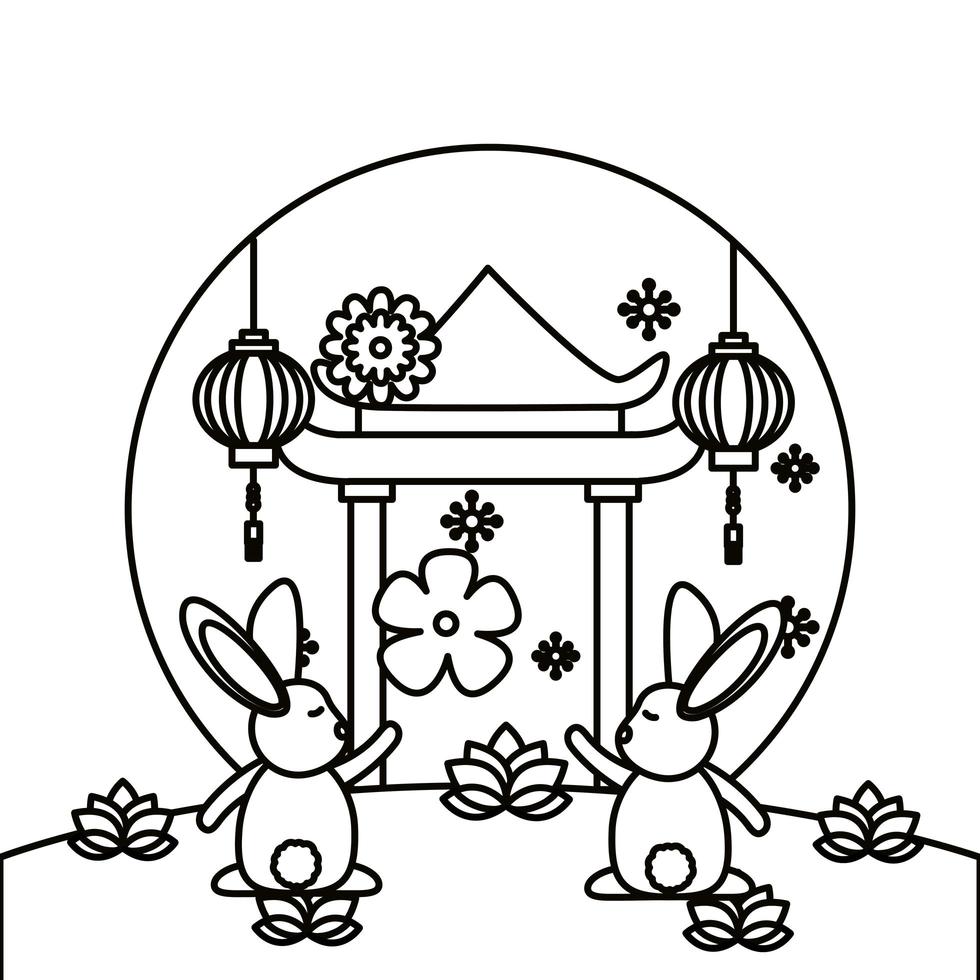 Mid autumn festival vector design