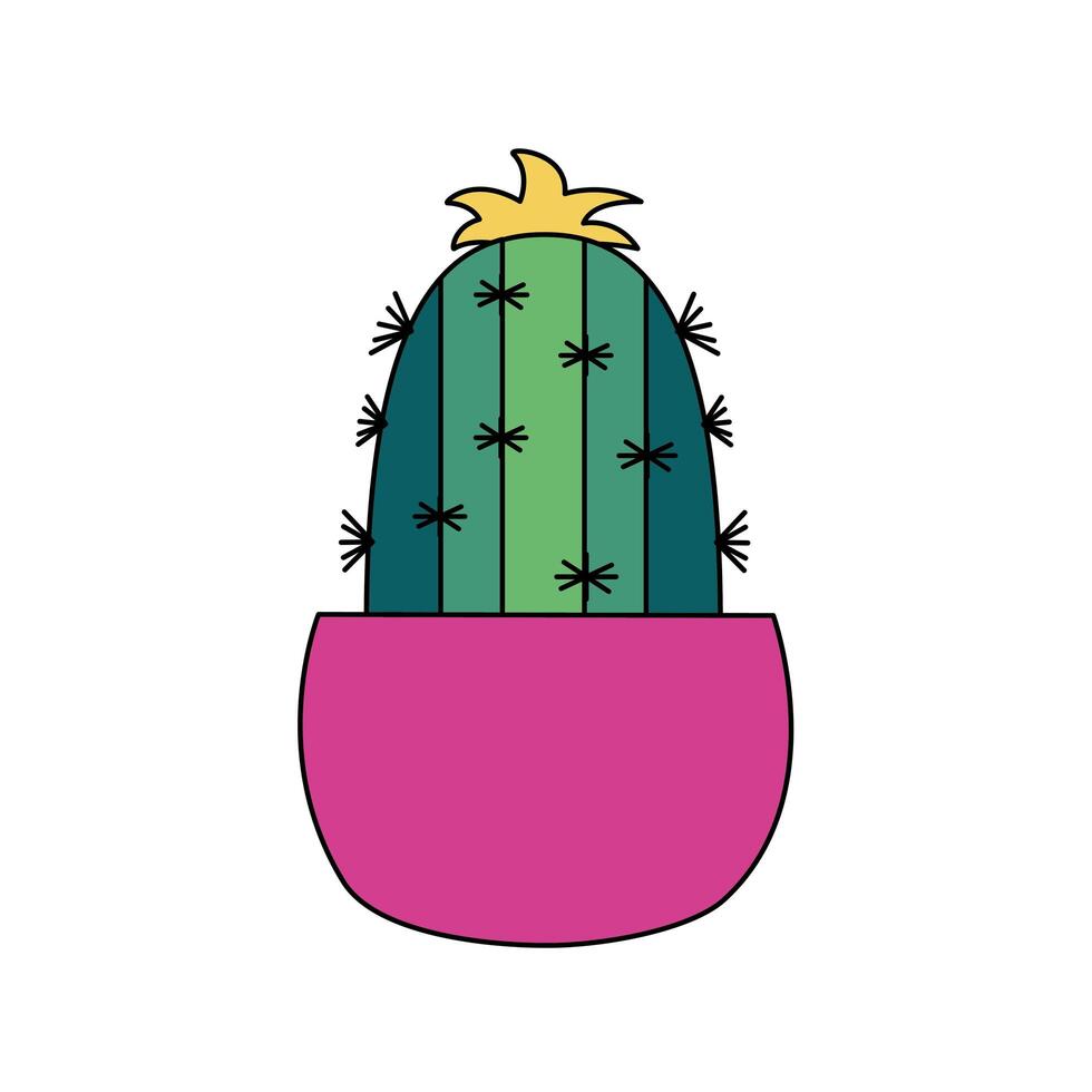 Isolated cactus inside pot vector design
