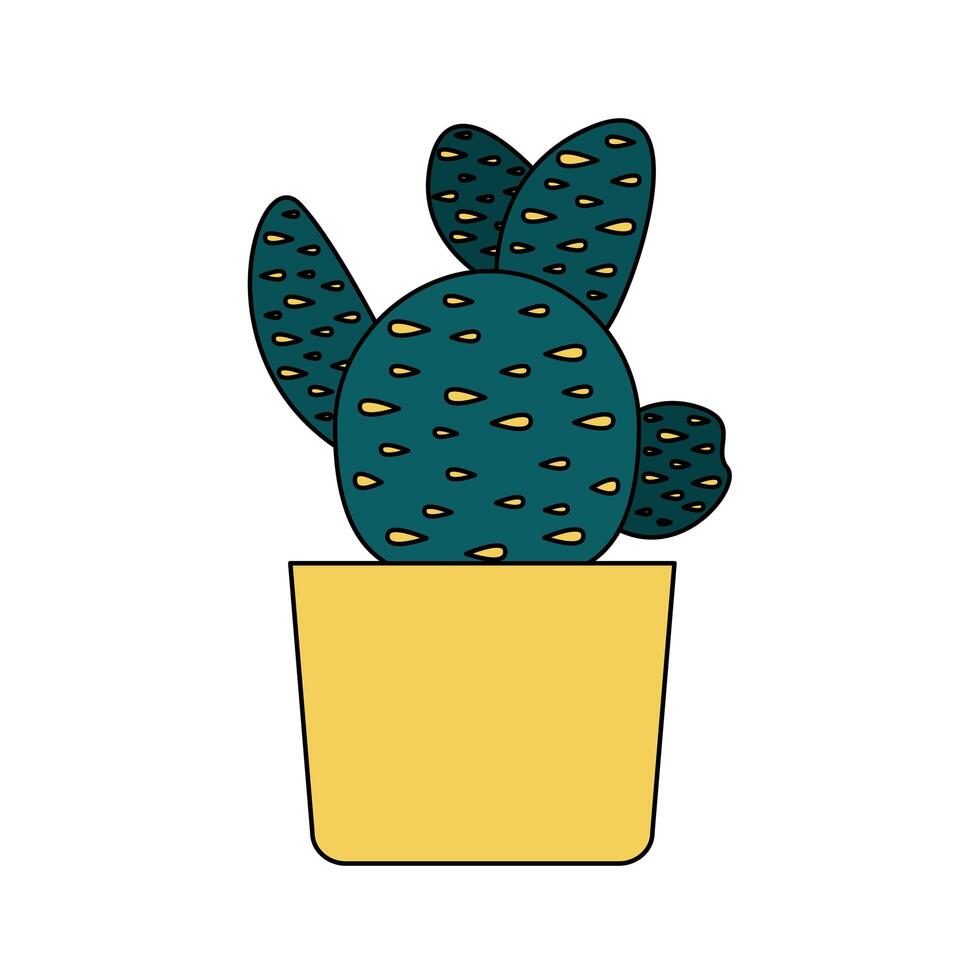 Isolated cactus inside pot vector design