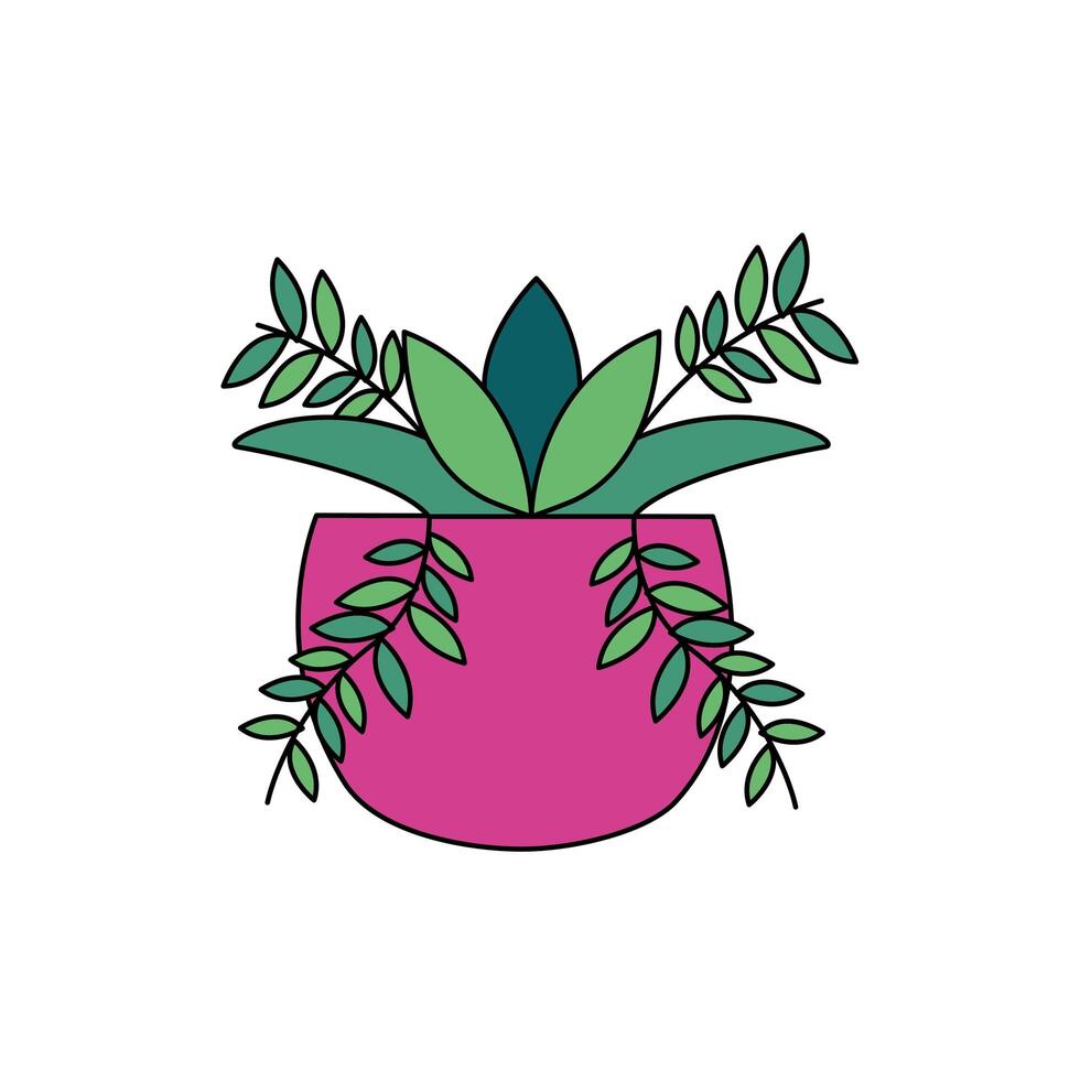 Isolated plant inside pot vector design