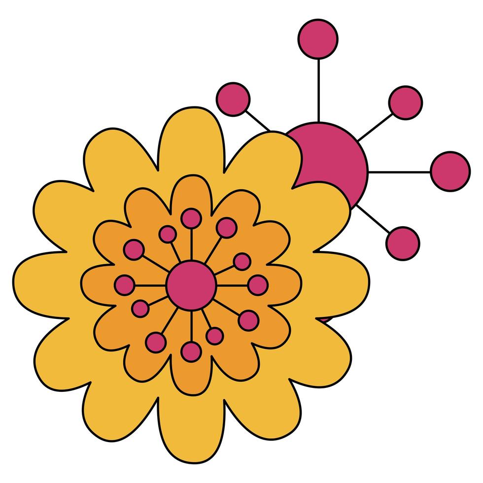 diseño de adorno de flores aisladas vector