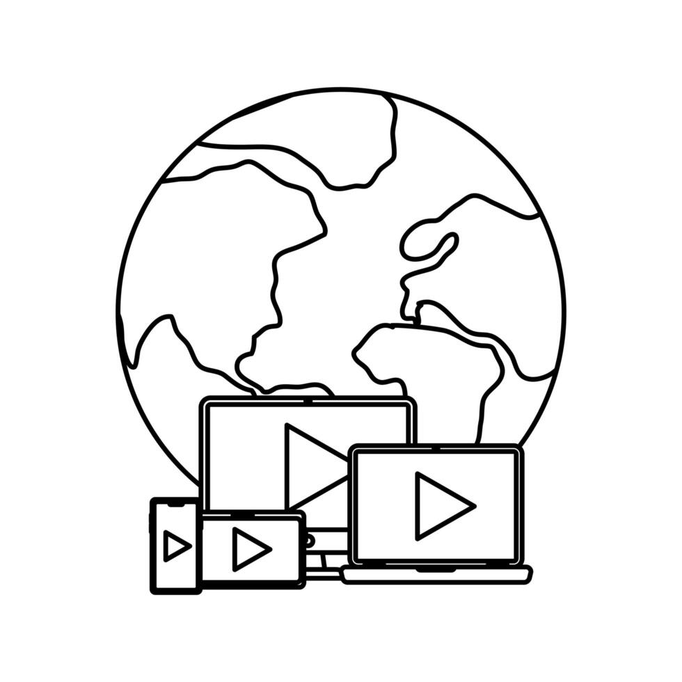 Laptop computer tablet and smartphone design vector