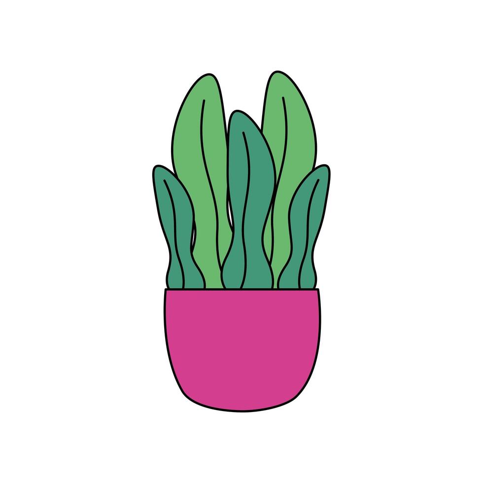 Isolated plant inside pot vector design