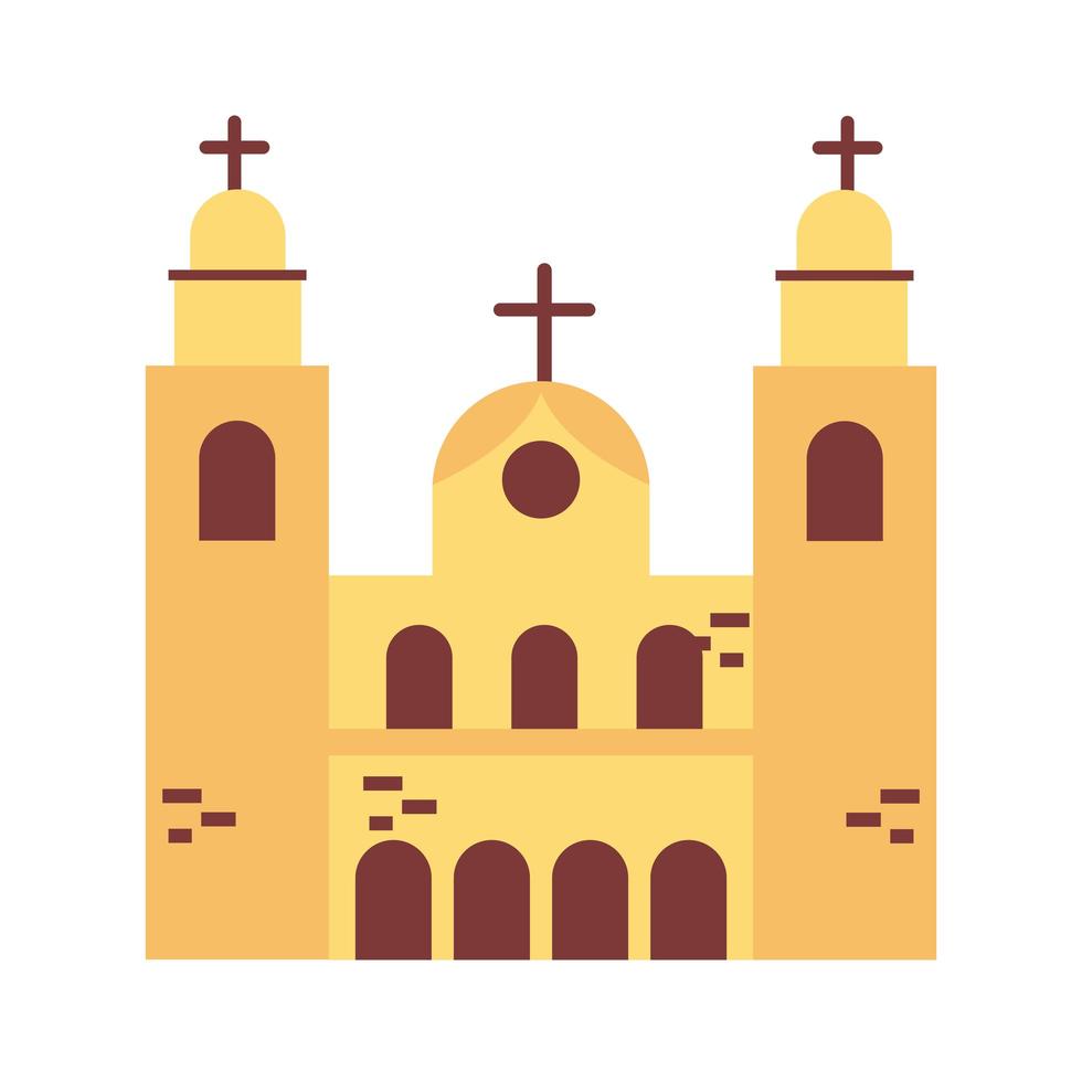 icono de iglesia plana vector