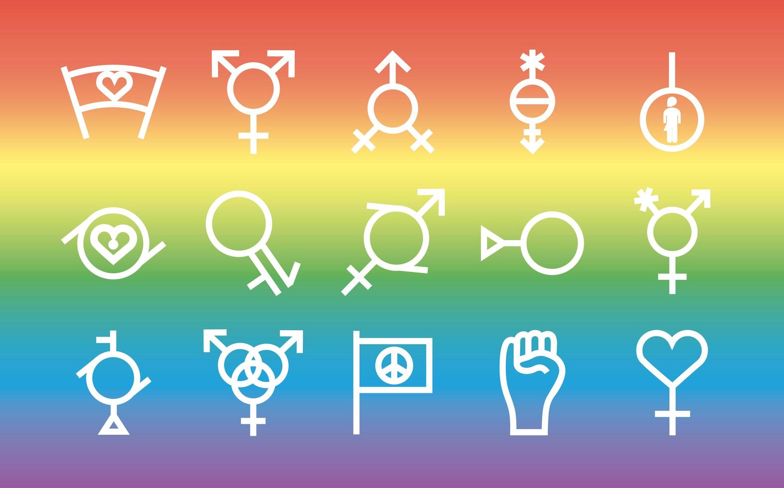 sexual orientation icon set vector