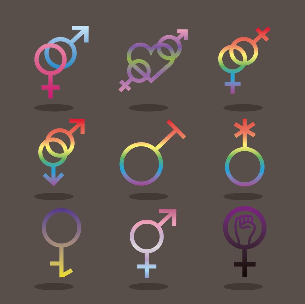 sexual orientation icon set vector