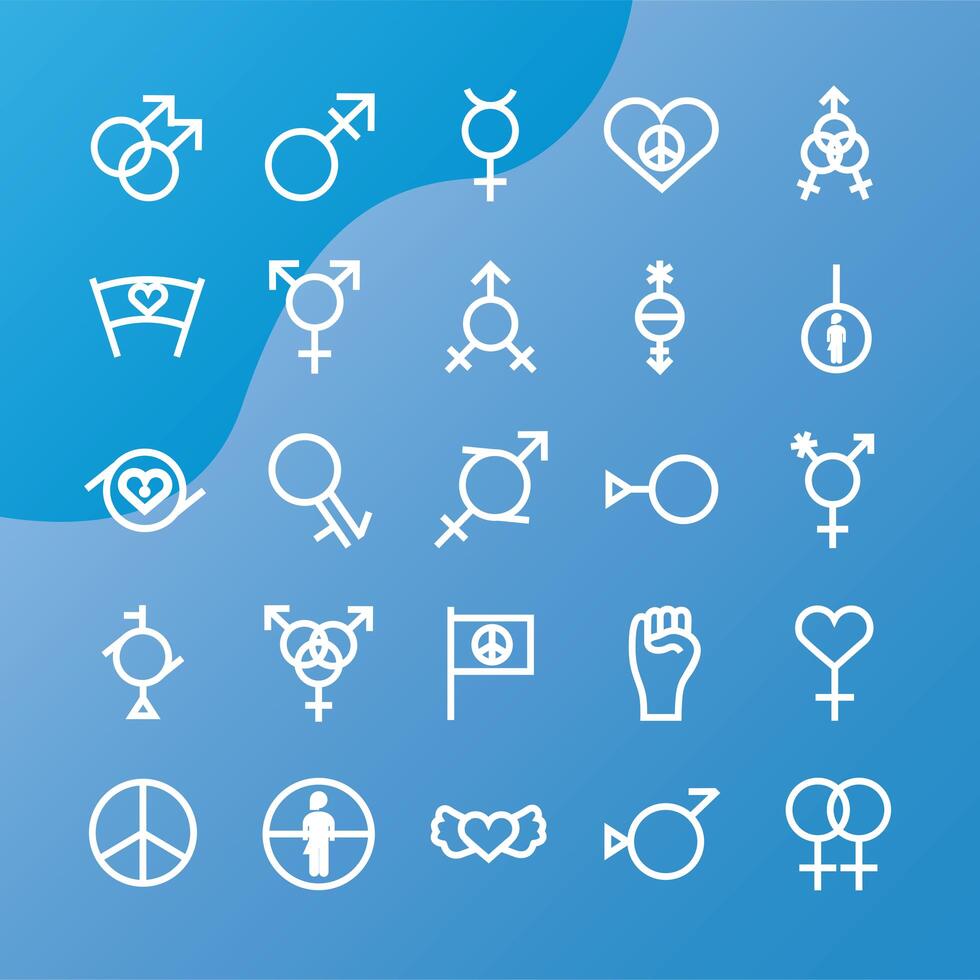 sexual orientation icon set vector