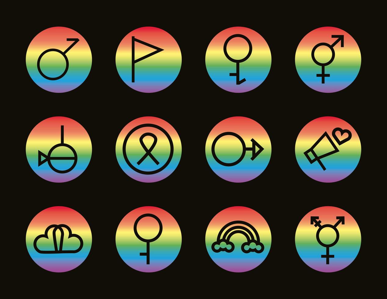 sexual orientation icon set vector