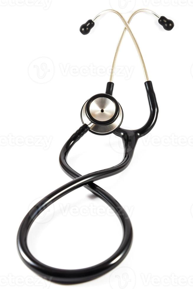 twist black stethoscope on white background  isolated photo