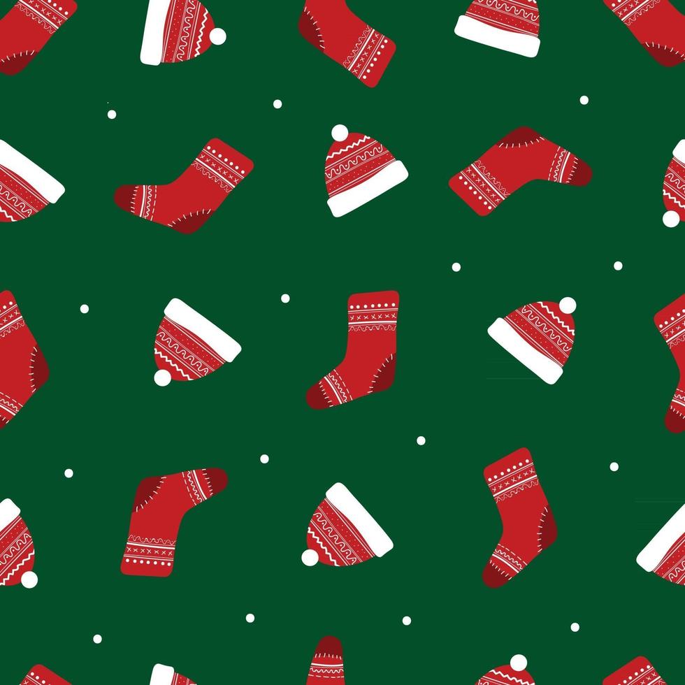 Christmas stocking seamless pattern vector