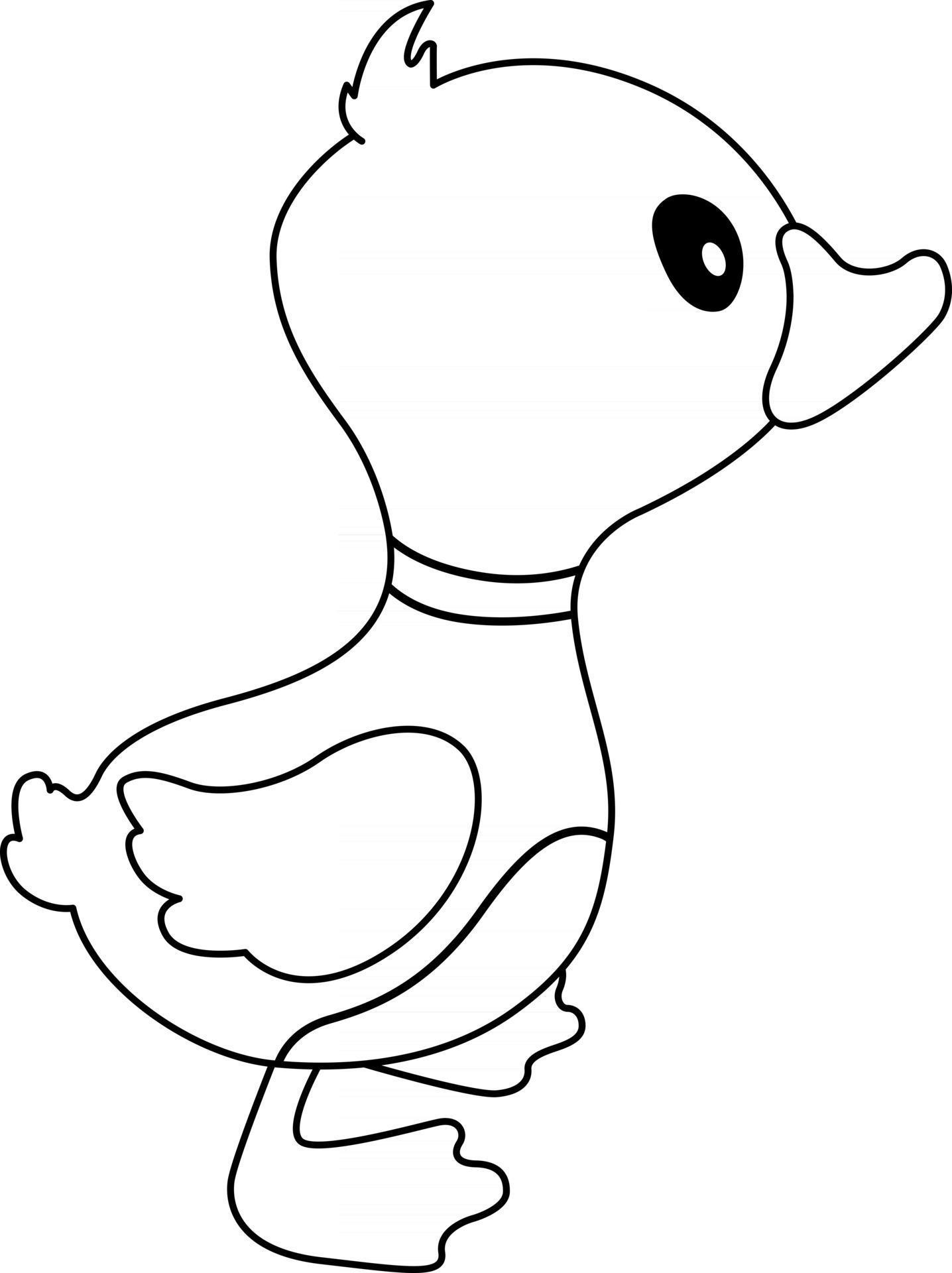 Duck Kids Coloring Page Great For Beginner Coloring Book 2485682 Vector