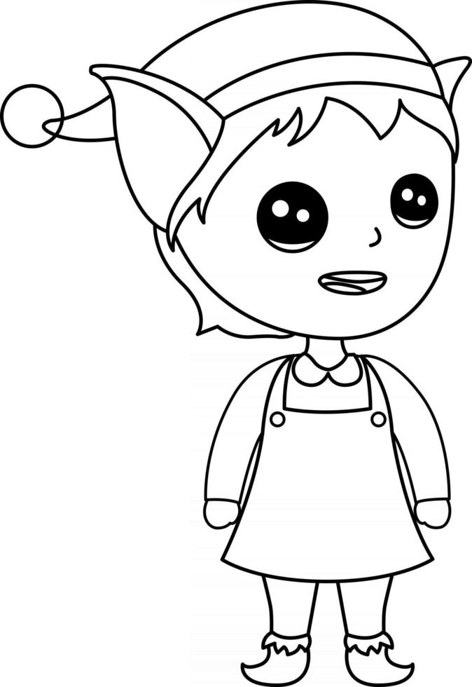 Elf Kids Coloring Page Great for Beginner Coloring Book ...