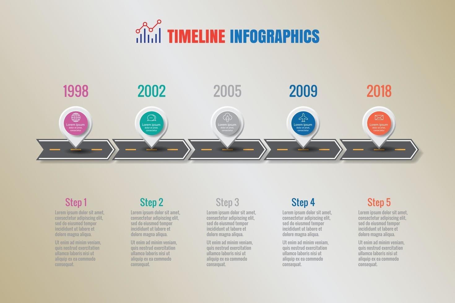 Business roadmap timeline infographic icons designed for abstract background template element modern diagram process web pages technology digital marketing data presentation chart Vector illustration