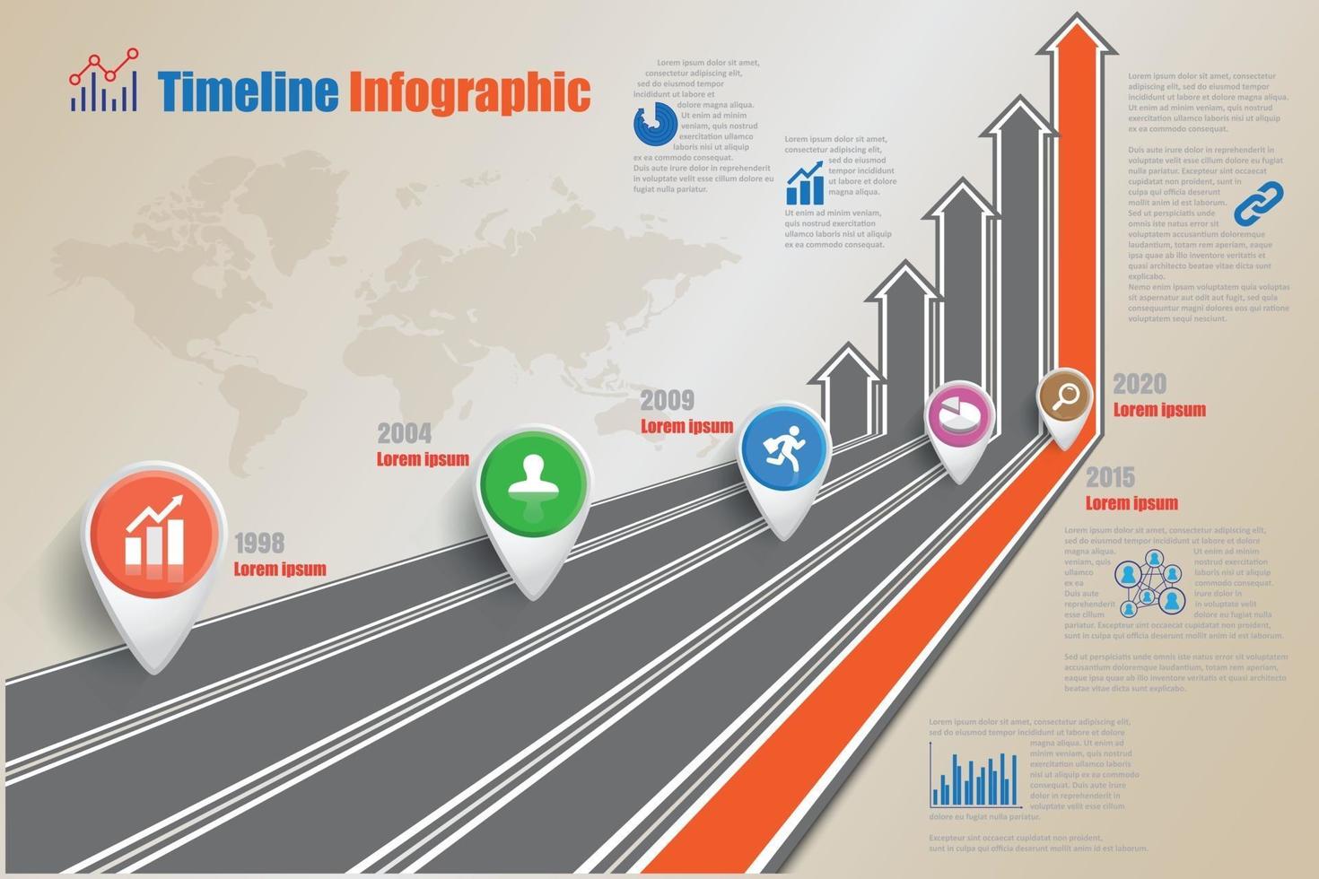 Business road map timeline infographic growing charts design for abstract template. Milestone element, modern diagram process technology digital marketing data presentation chart vector