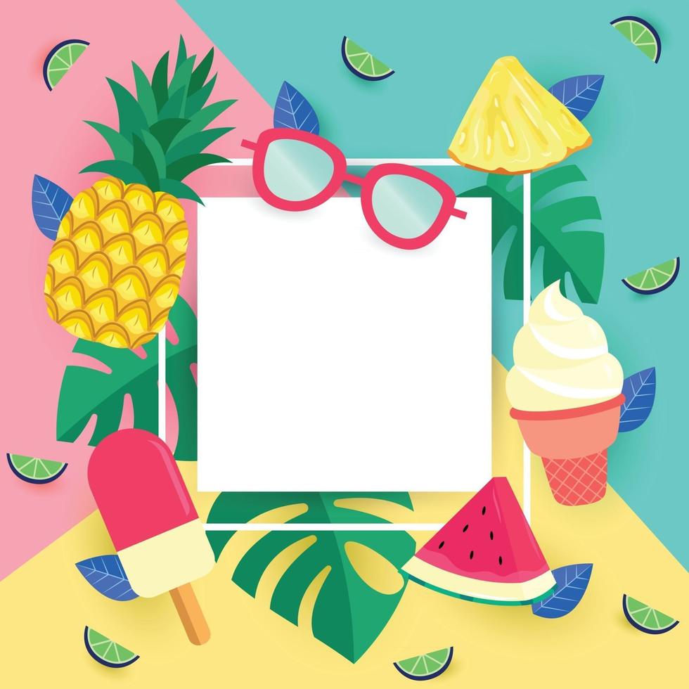 Ice Cream and Fruit Fusion vector