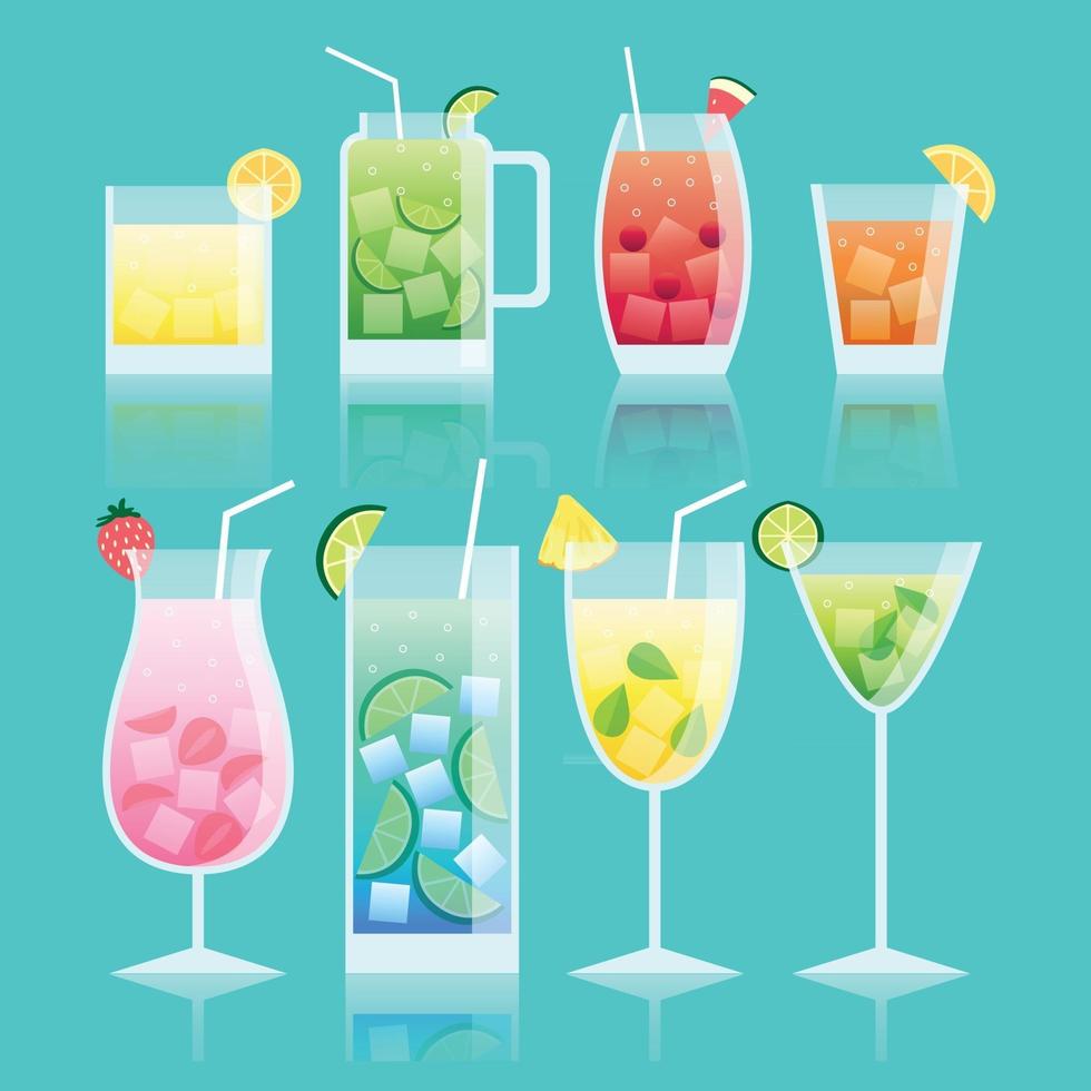 Popular Drinks on Summer vector