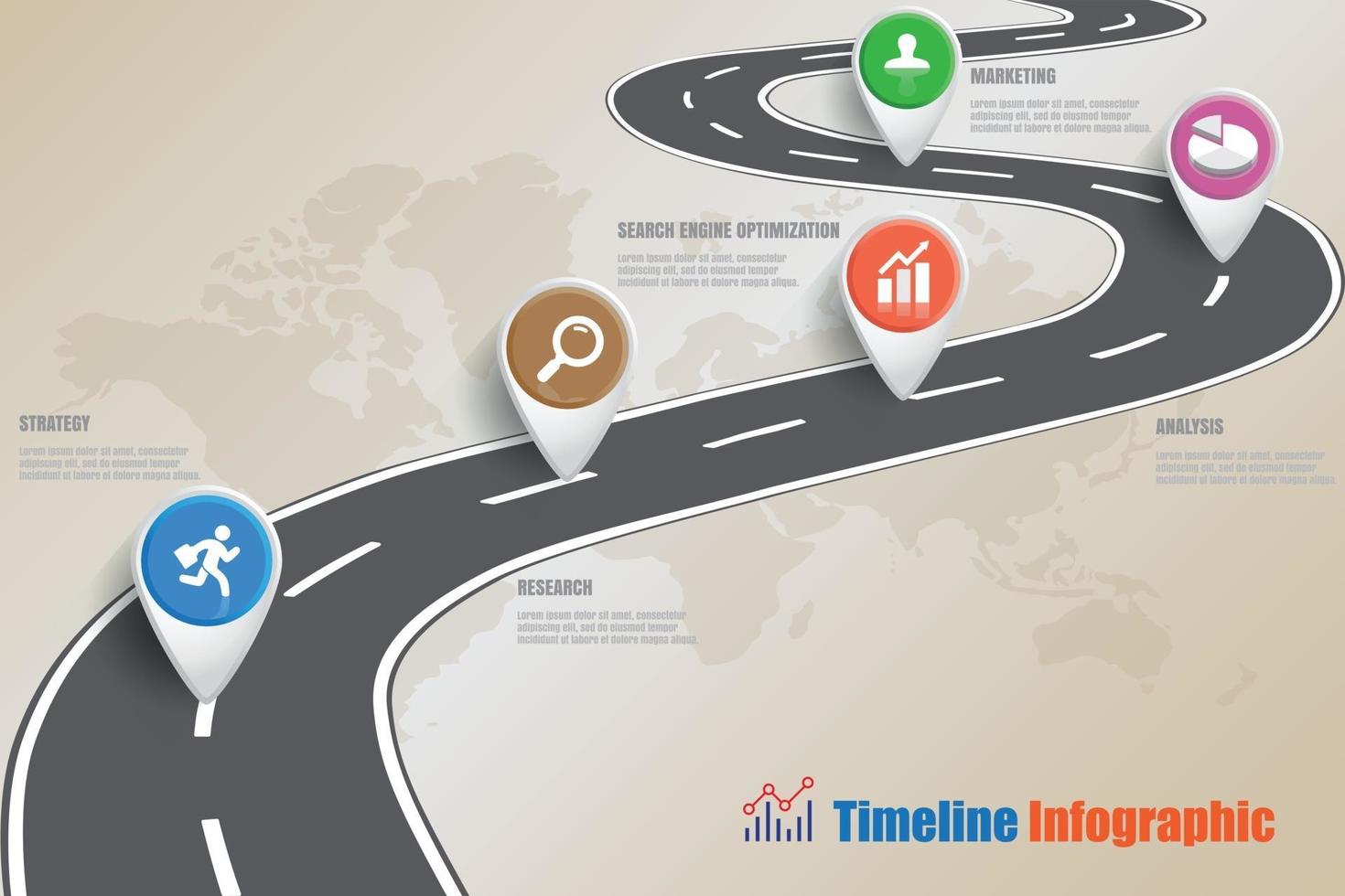 Business road map timeline infographic icons designed for abstract background template milestone. Element modern diagram process technology digital marketing data presentation chart vector