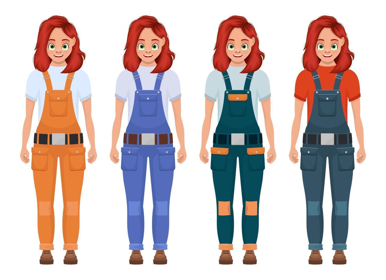 Little girl worker vector design illustration isolated on white background