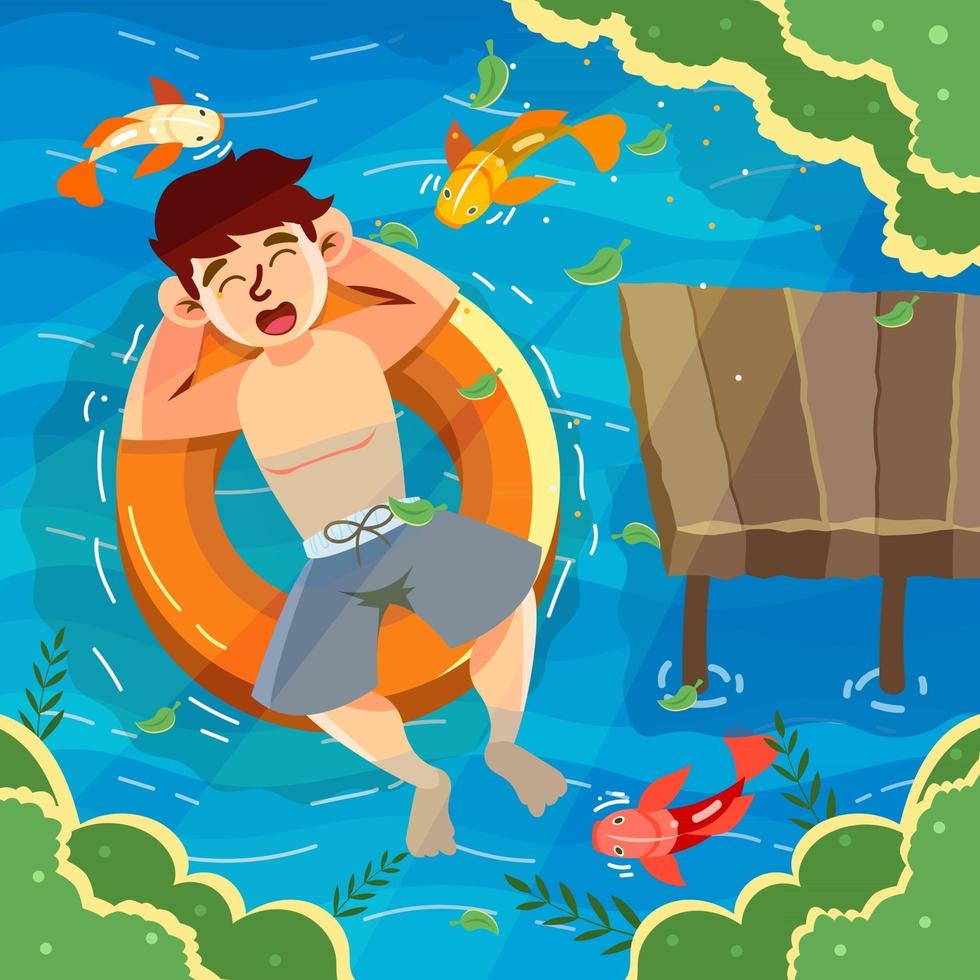 Summer Camp Enjoy Swim vector