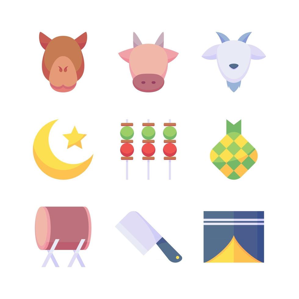 Eid Adha Icon Set vector