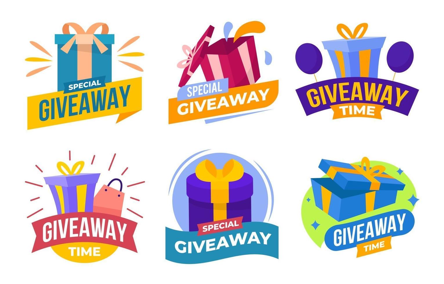 Giveaway Sticker Collection vector