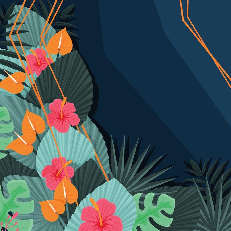 Tropical Floral Layering Background vector