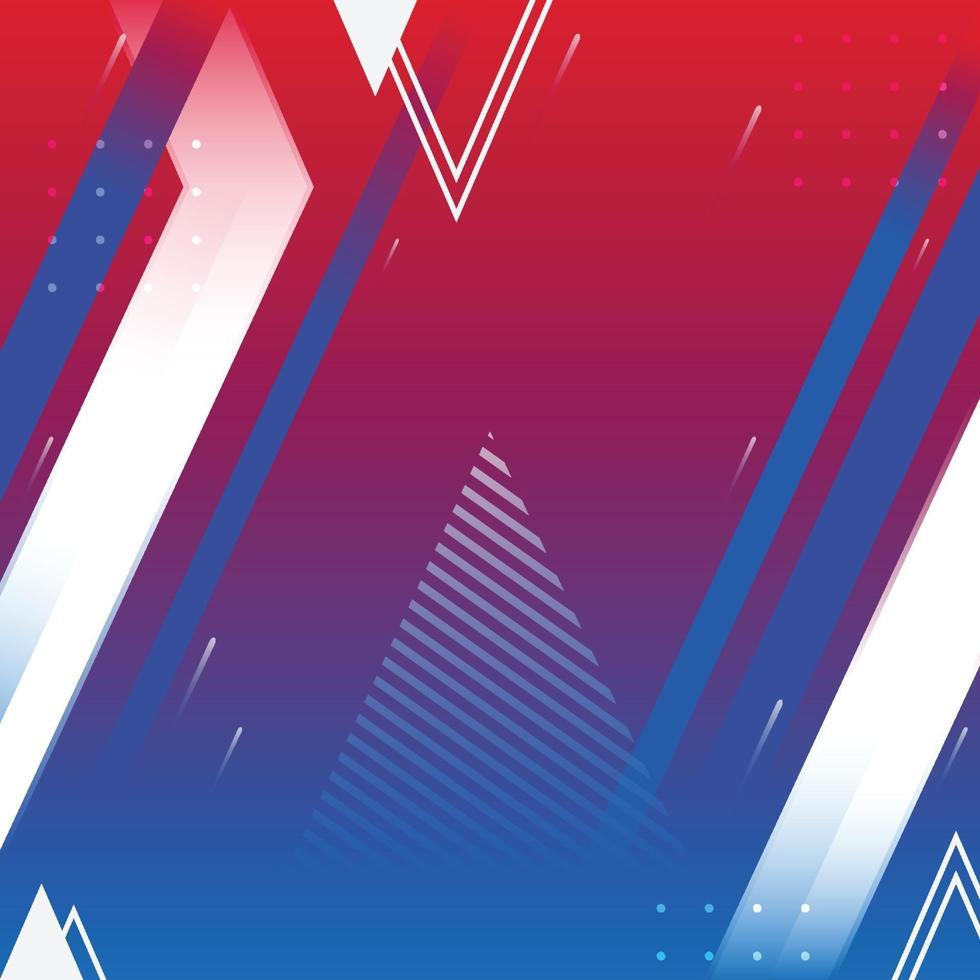 Mix Red White Blue Geometric Shapes Background vector