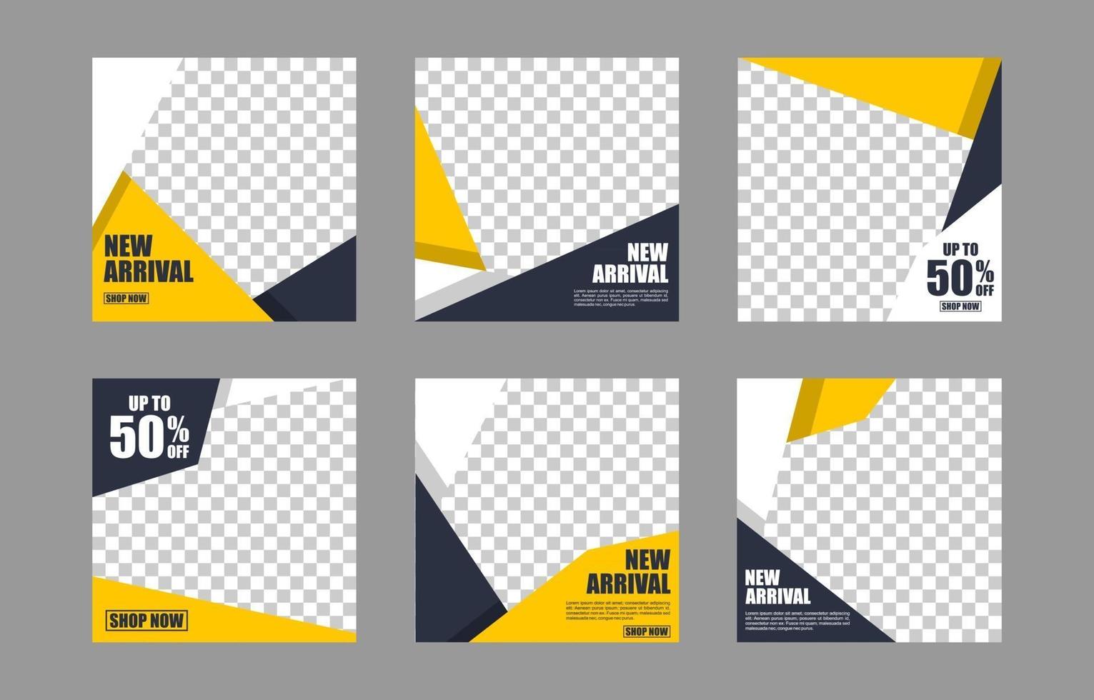 Social Media Post Template Set vector