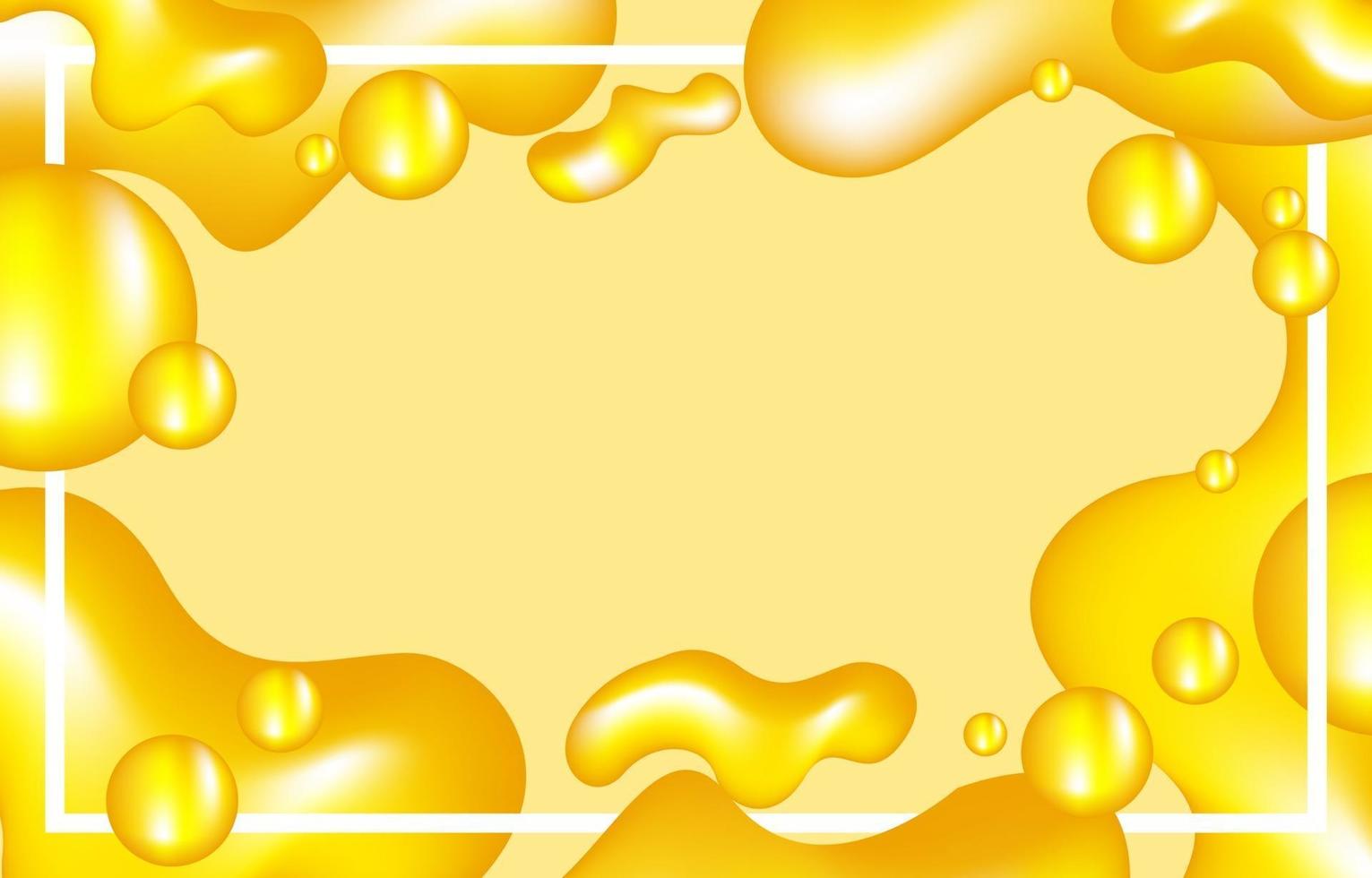 Abstract 3D Yellow Liquid Wave vector