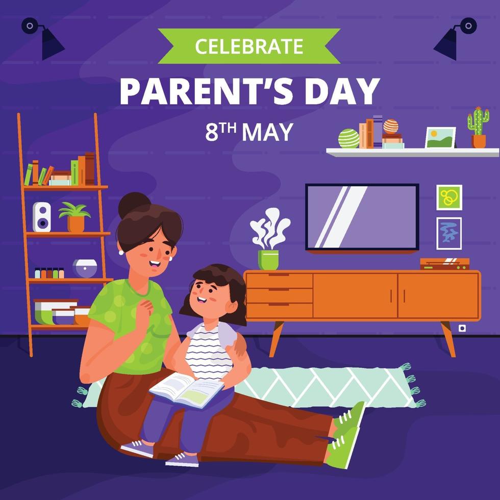 Mother and Daughter Read Book vector