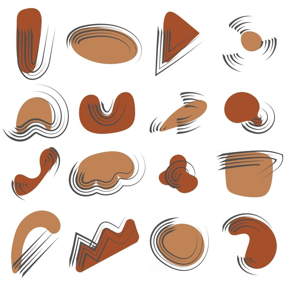 A set of shape for decorating posters collages and social media templates Vector doodles