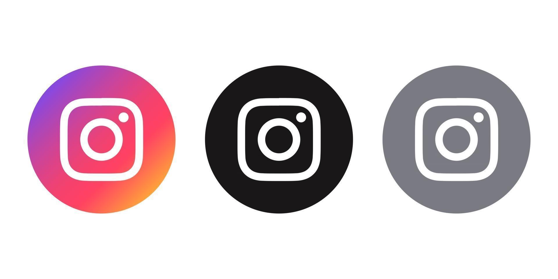 icono de redes sociales logotipo de instagram diferentes estilos vector