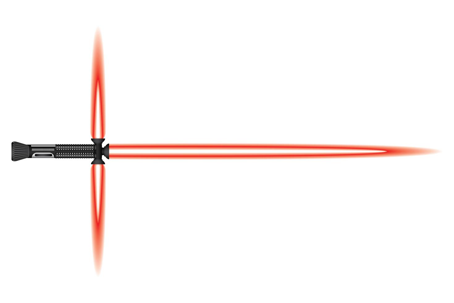 Light sword. Futuristic melee sci fi Weapon, cosmic shiny neon fighting instrument, isolated vector illustration