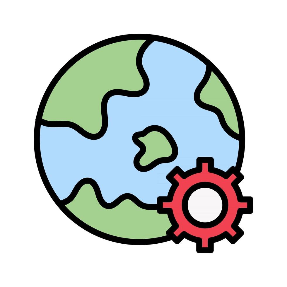 Earth Settings Icon vector