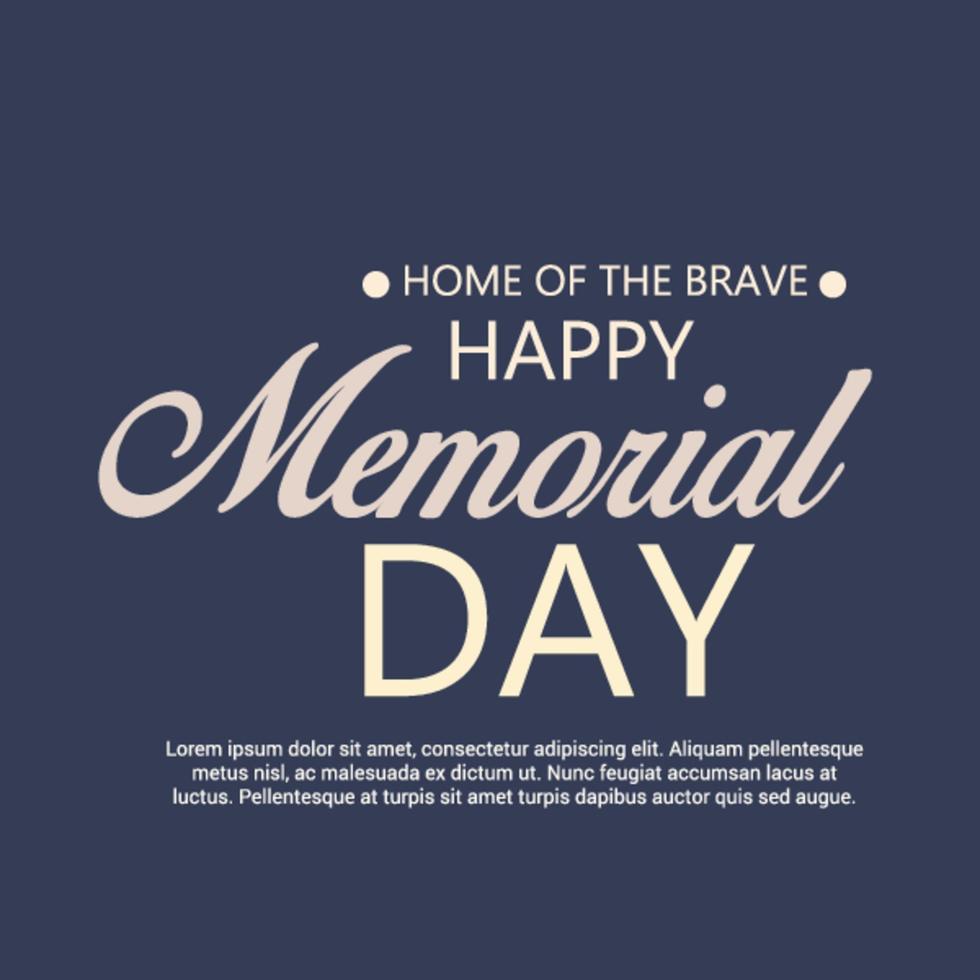 Vector illustration of a Background for Happy Memorial Day