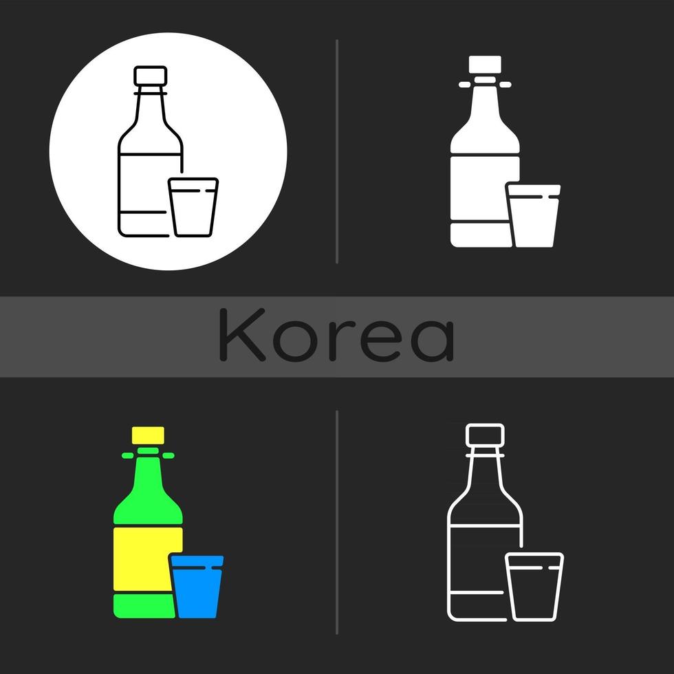 icono de tema oscuro soju vector