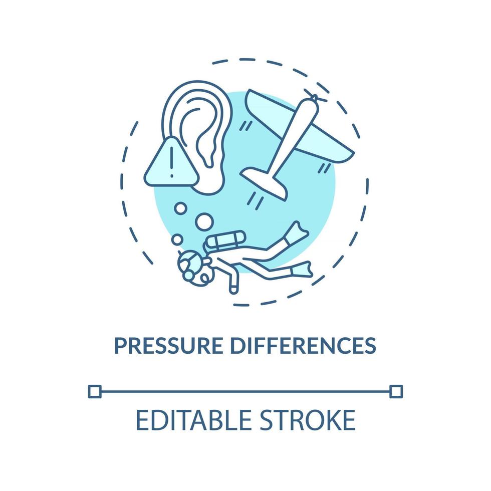 Pressure differences concept icon vector