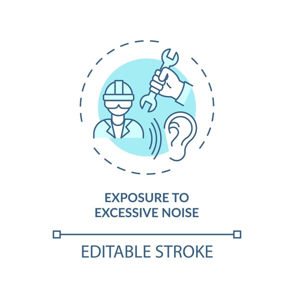 Exposure to excessive noise concept icon vector