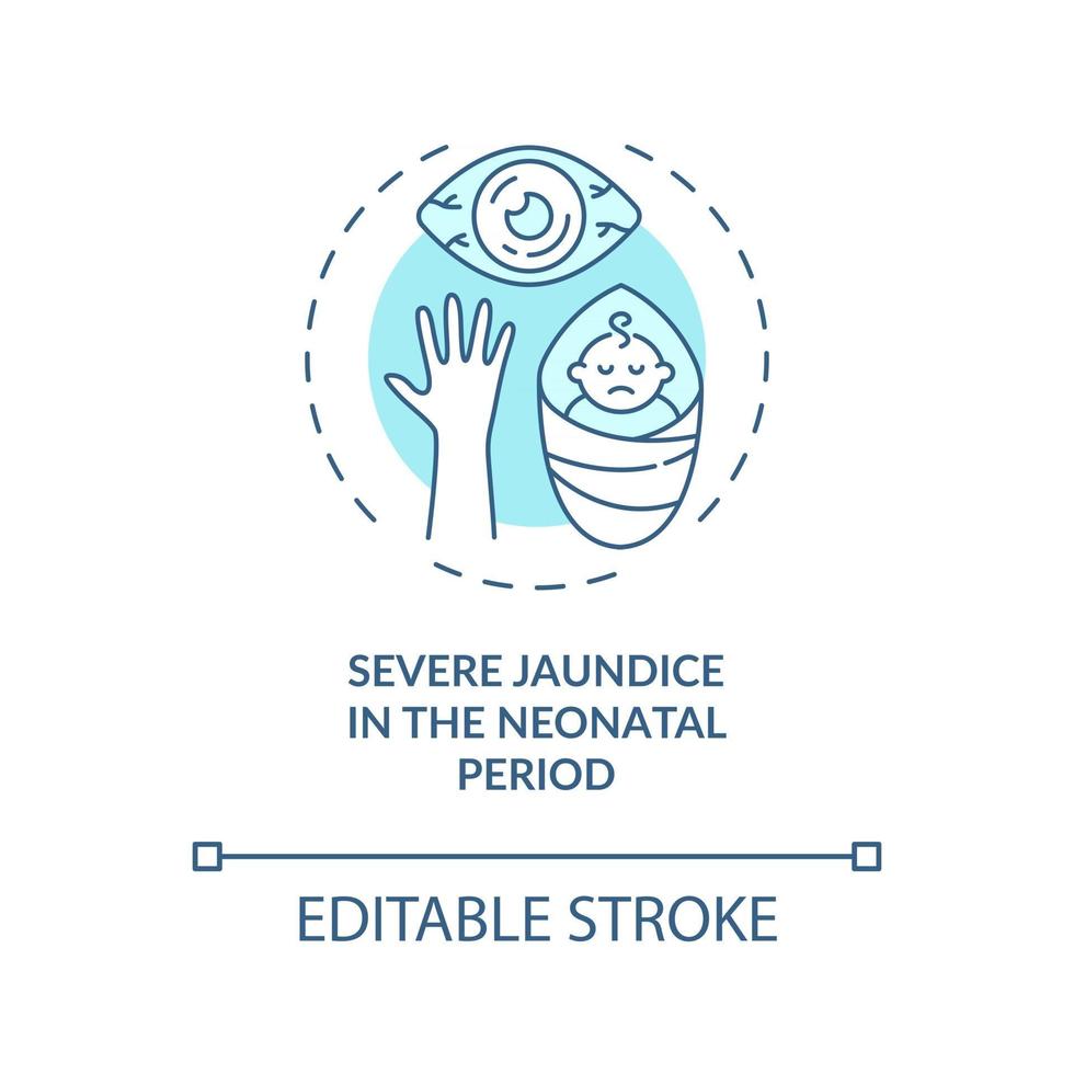 Severe jaundice in neonatal period concept icon vector