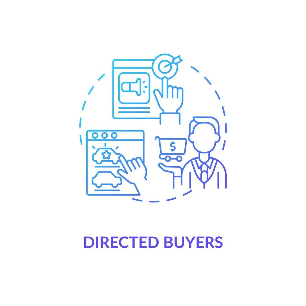Directed buyers concept icon vector