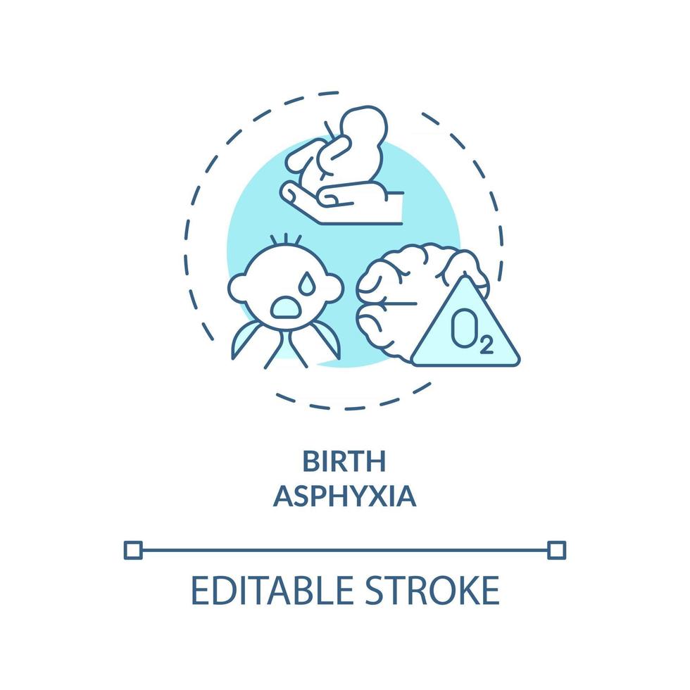 Birth asphyxia concept icon vector