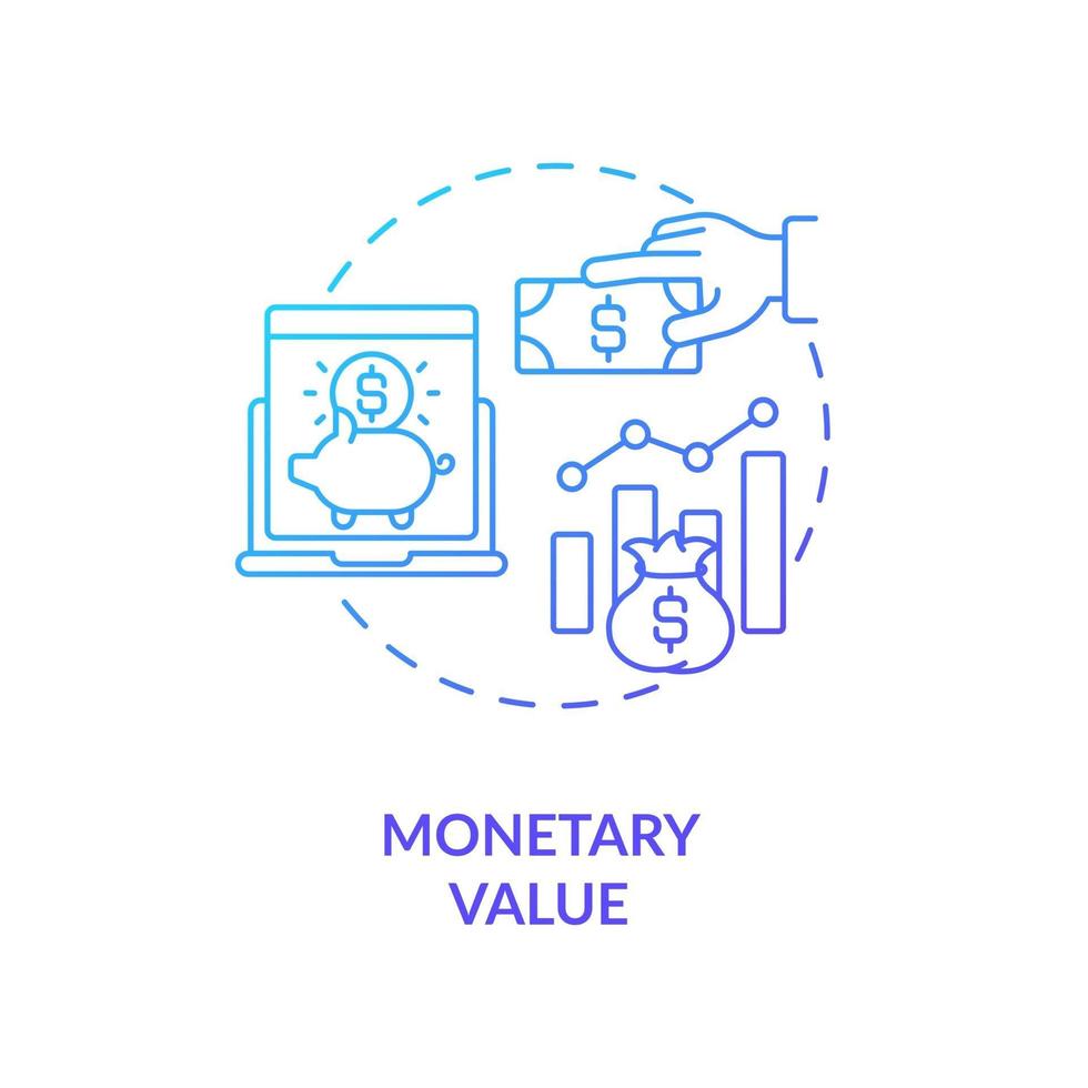 Monetary value concept icon vector