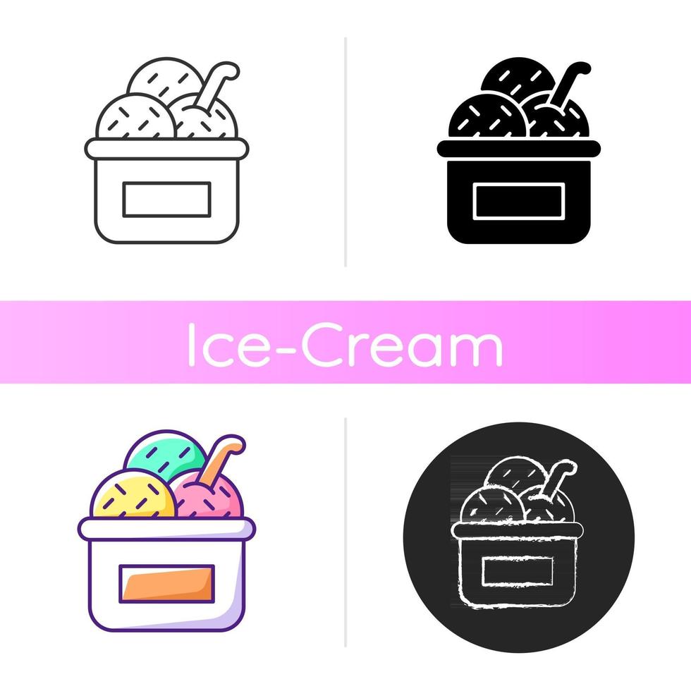 helado en icono de taza vector