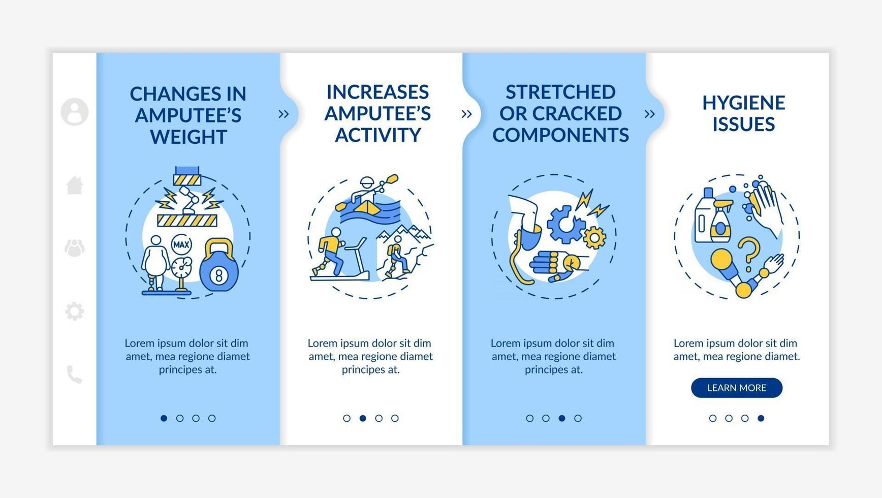 plantilla de vector de incorporación de condiciones de reemplazo de extremidad artificial