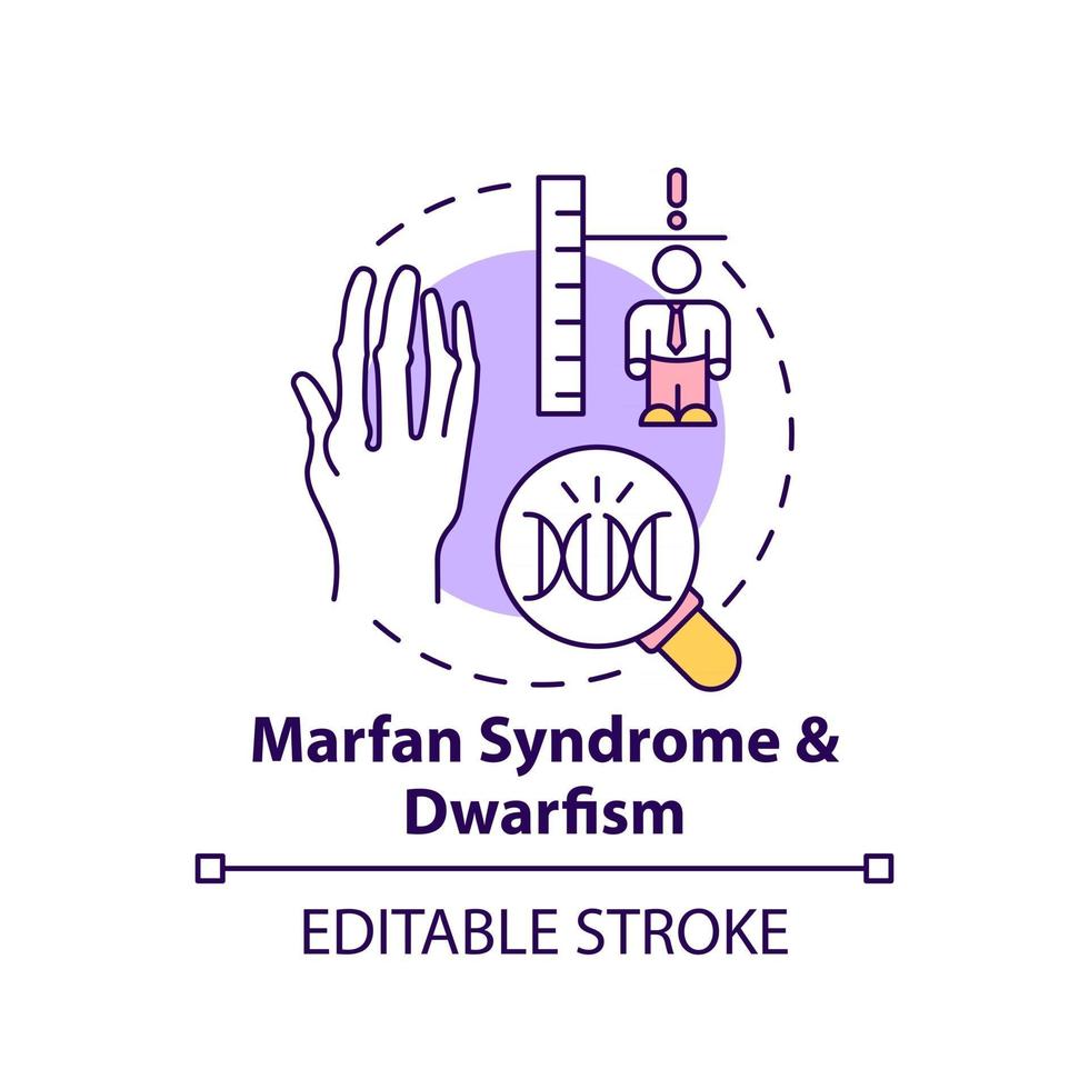 Marfan syndrome and dwarfism concept icon vector