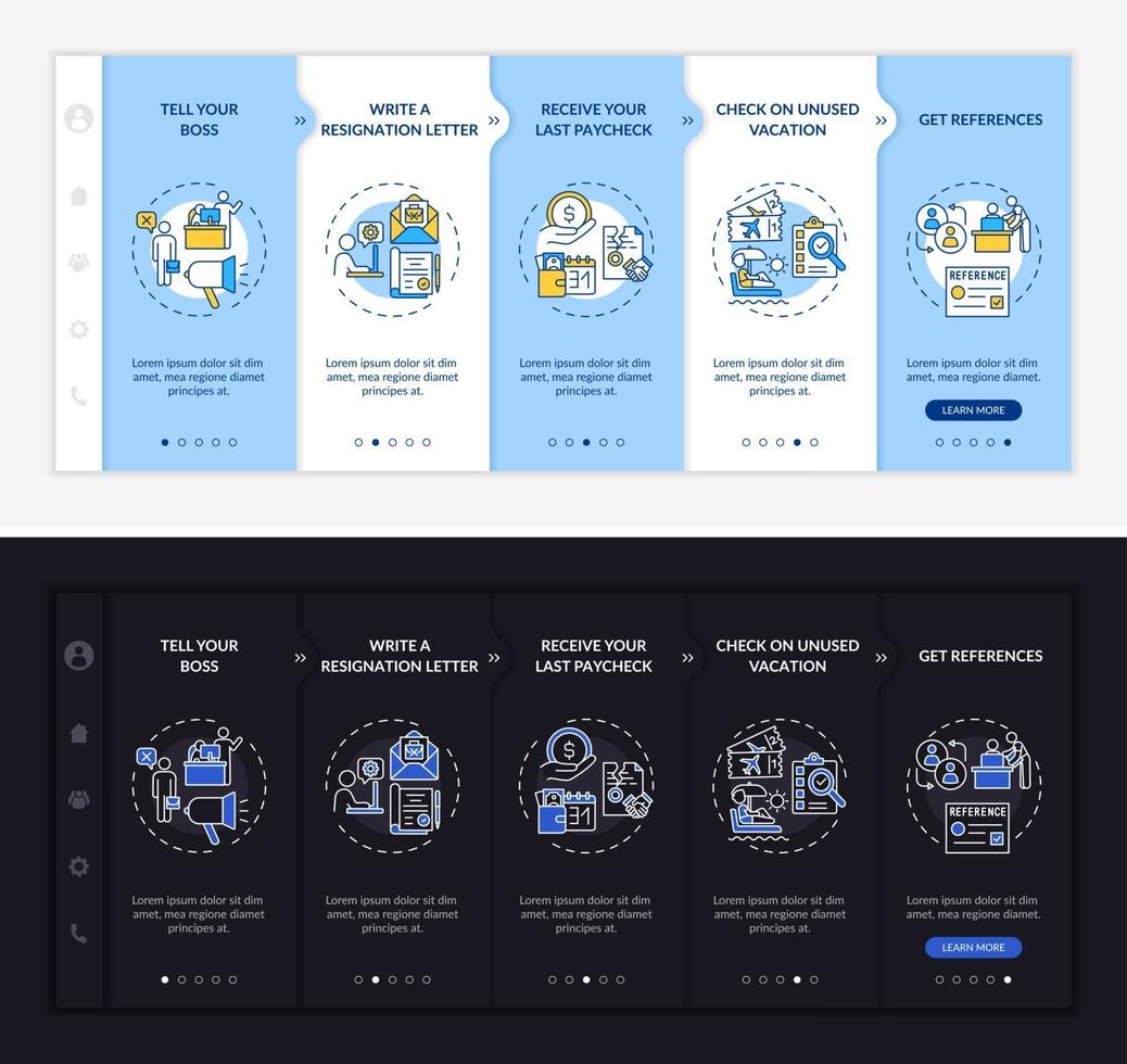 Resignation checklist onboarding vector template