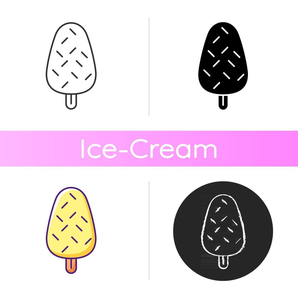 Vanilla ice cream with sprinkles icon vector