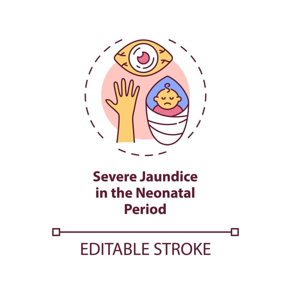 Severe jaundice in neonatal period concept icon vector