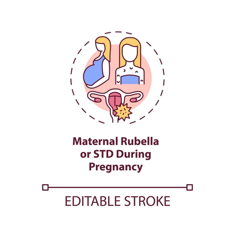 Maternal rubella and STD during pregnancy concept icon vector