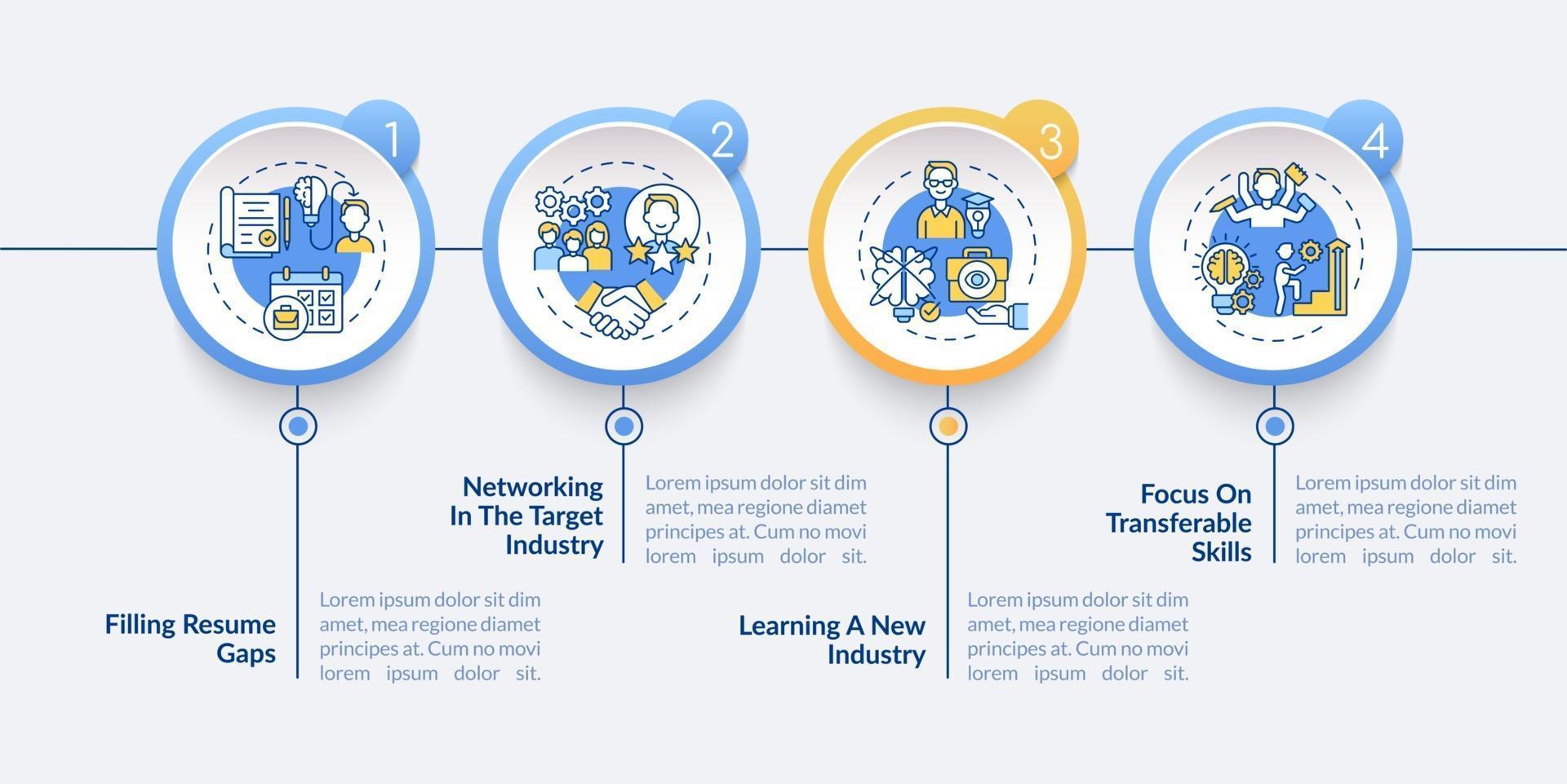 Transition job pros vector infographic template